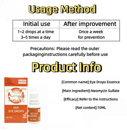 Dog Eye Drops & Eye Infection Treatment for Dogs and Cats – Soothe Infection & Allergy, Relieve Dry Eyes & Pink Eye, Pet Tear Stain Wash & Cleaner - Kitten Eye Drops for Discharge, Eye Rinse & Flush